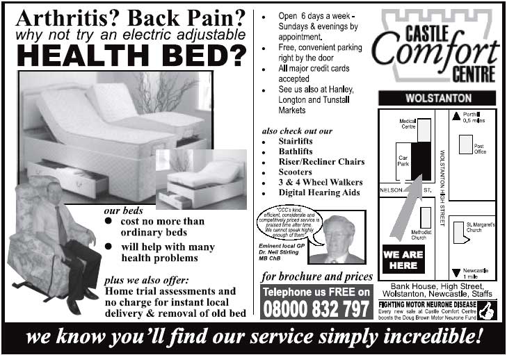 Castle Comfort Centre Advert - Freephone 08000 832 797