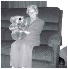 Murial Whitehouse with Oso the CC&nbsp;Bear