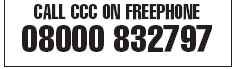CCC&nbsp;Freephone - 0800 832797