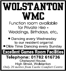 Wolstanton Working Mens Club - 01782 616736